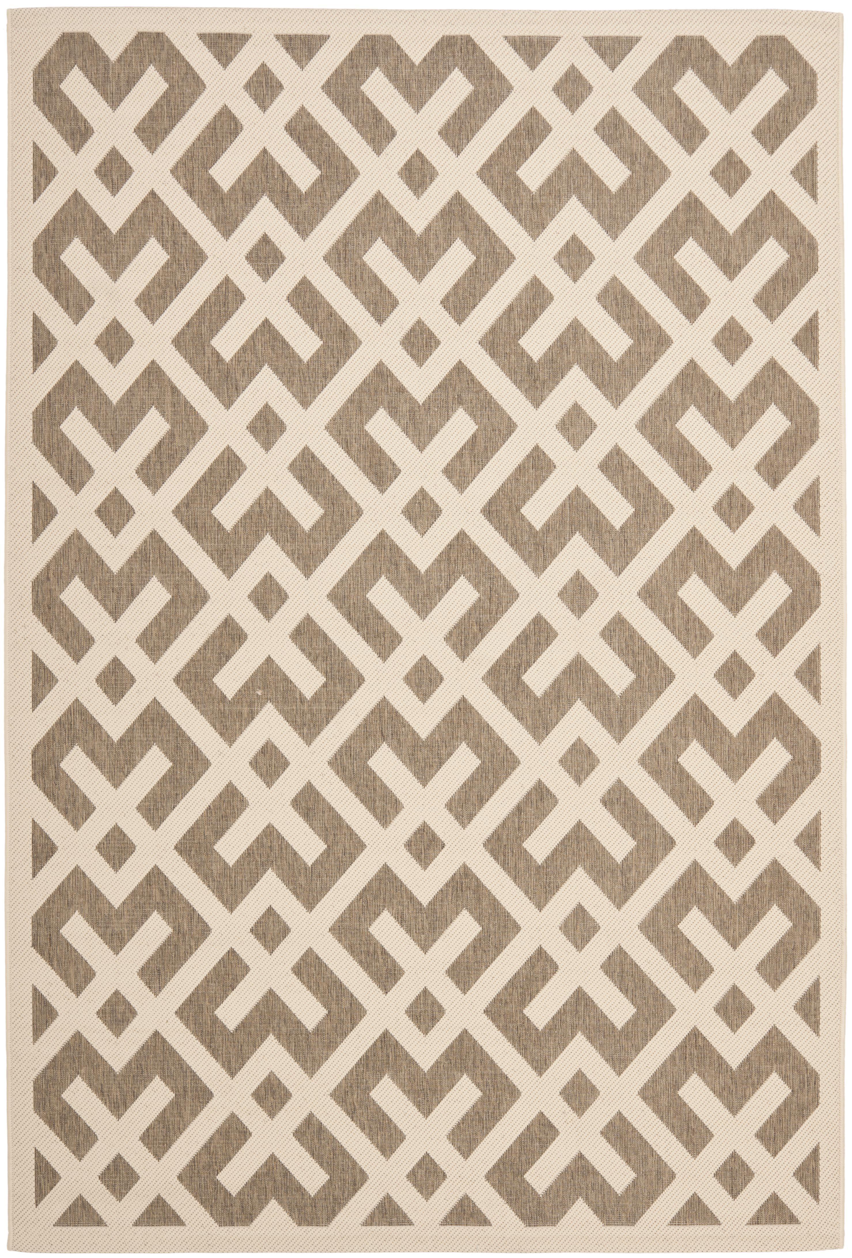 Contemporary Easy-Care 9' x 12' Brown Synthetic Area Rug