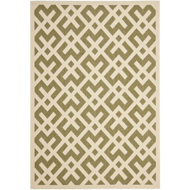Courtyard CY6915 Power Loomed Indoor and Outdoor Area Rug - Green/Bone - 5'3"x7'7" - Safavieh