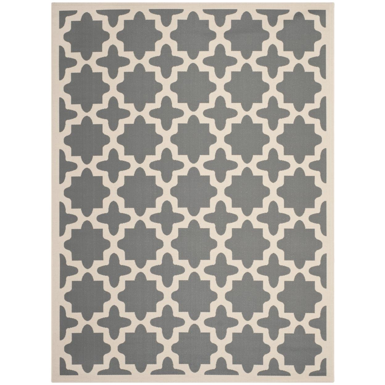 Gray and Beige Geometric Flat Woven Indoor/Outdoor Area Rug