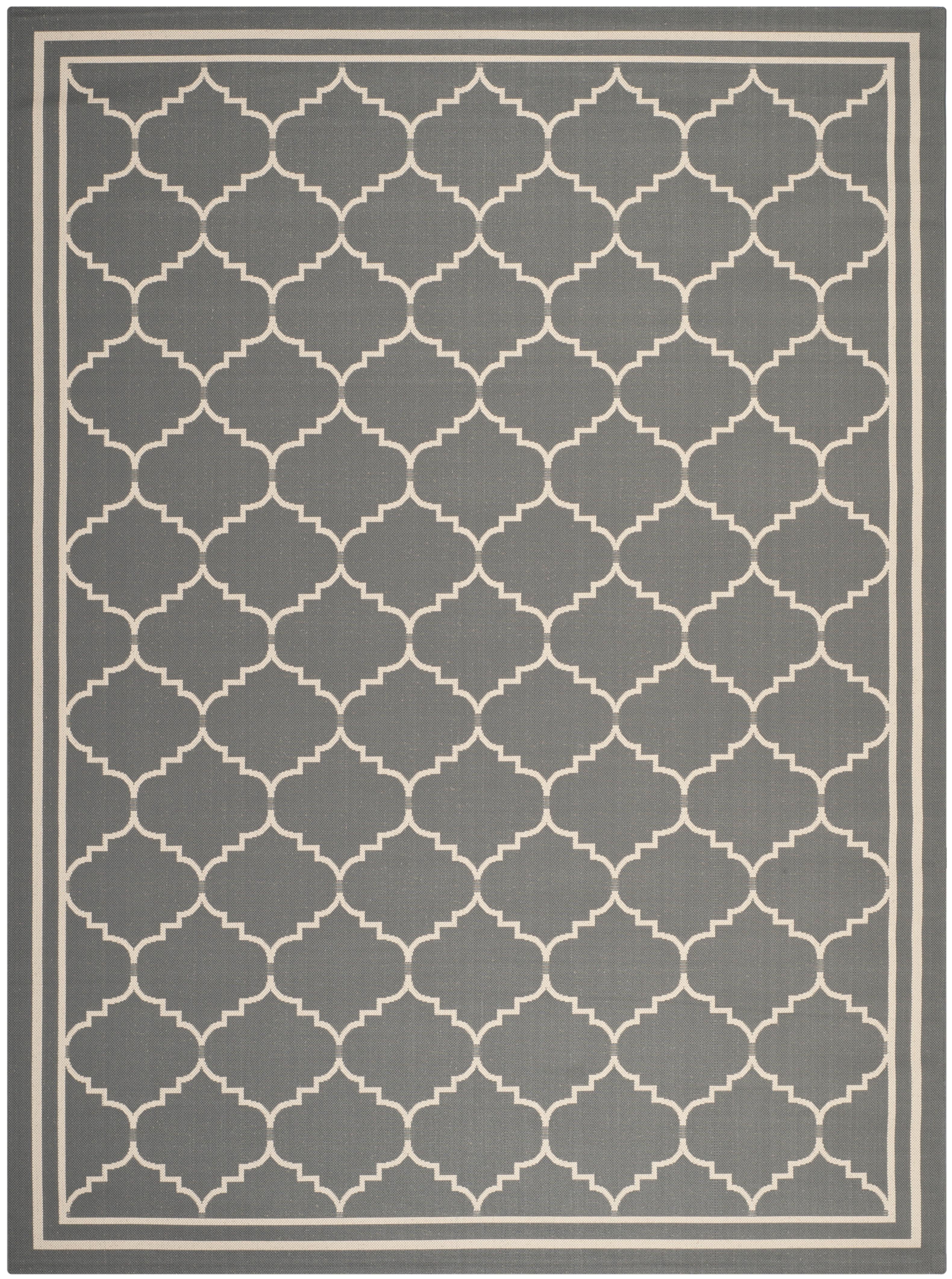 Courtyard CY6889 Power Loomed Indoor and Outdoor Area Rug - Grey/Beige - 8'x11' - Safavieh