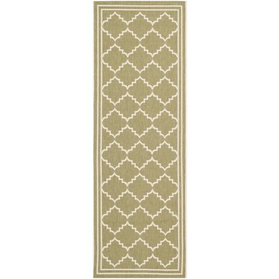 Courtyard CY6889 Power Loomed Indoor and Outdoor Runner Rug - Green/Beige - 2'3"x10' - Safavieh