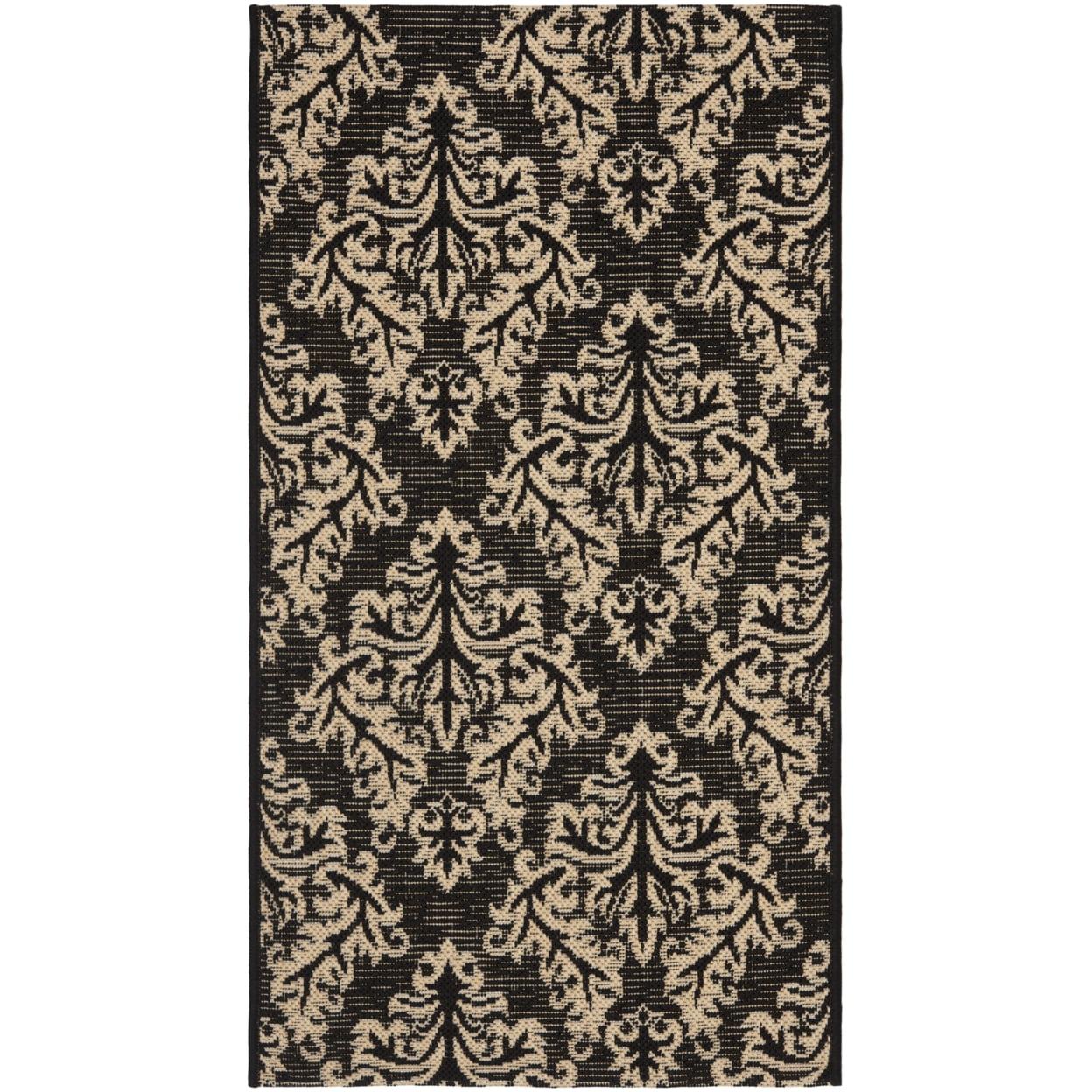 Courtyard CY6930 Power Loomed Indoor/Outdoor Accent Rug - Black/Creme - 2'x3'7" - Safavieh.