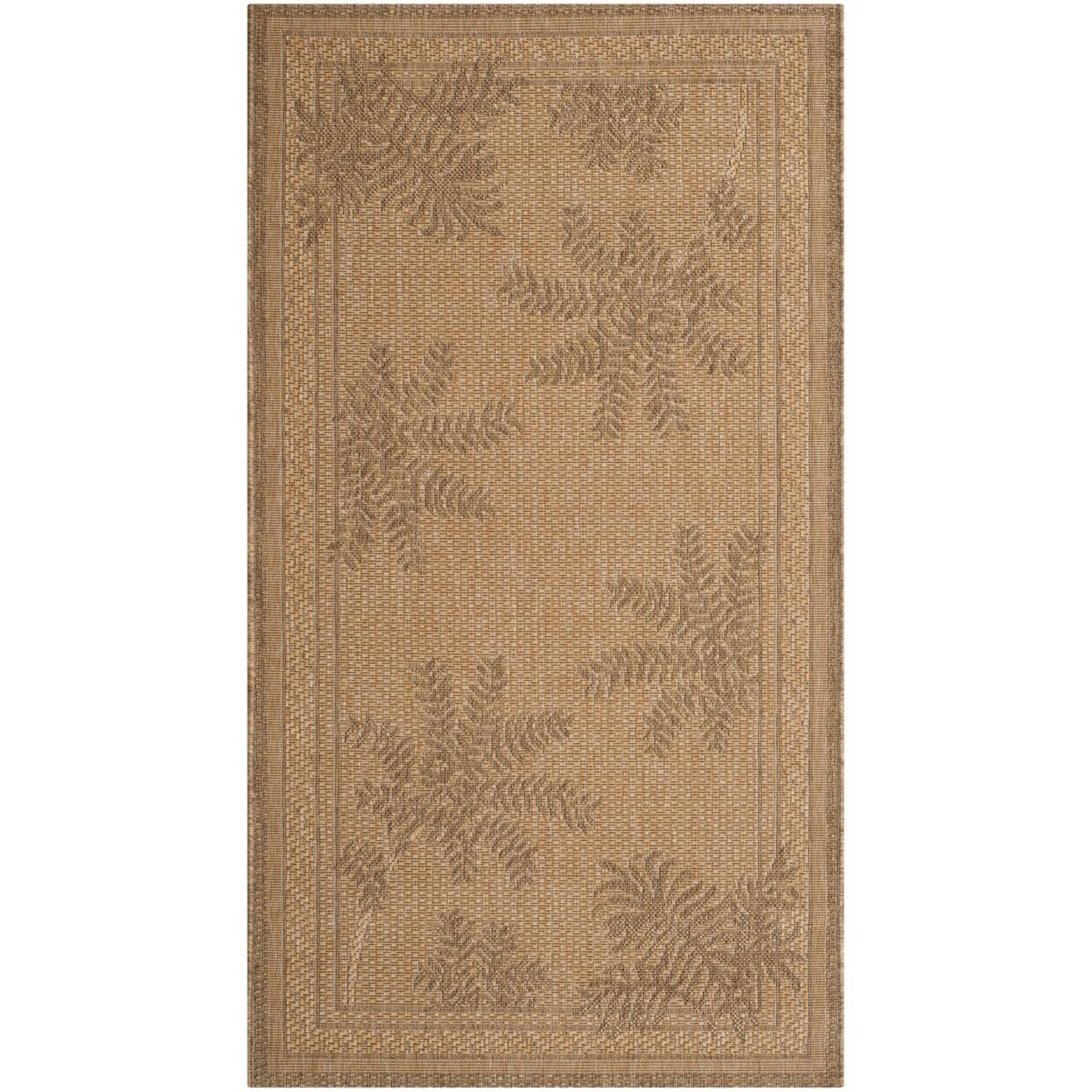 SAFAVIEH Courtyard Annabelle Floral Indoor/Outdoor Area Rug, 2'7" x 5', Natural/Gold