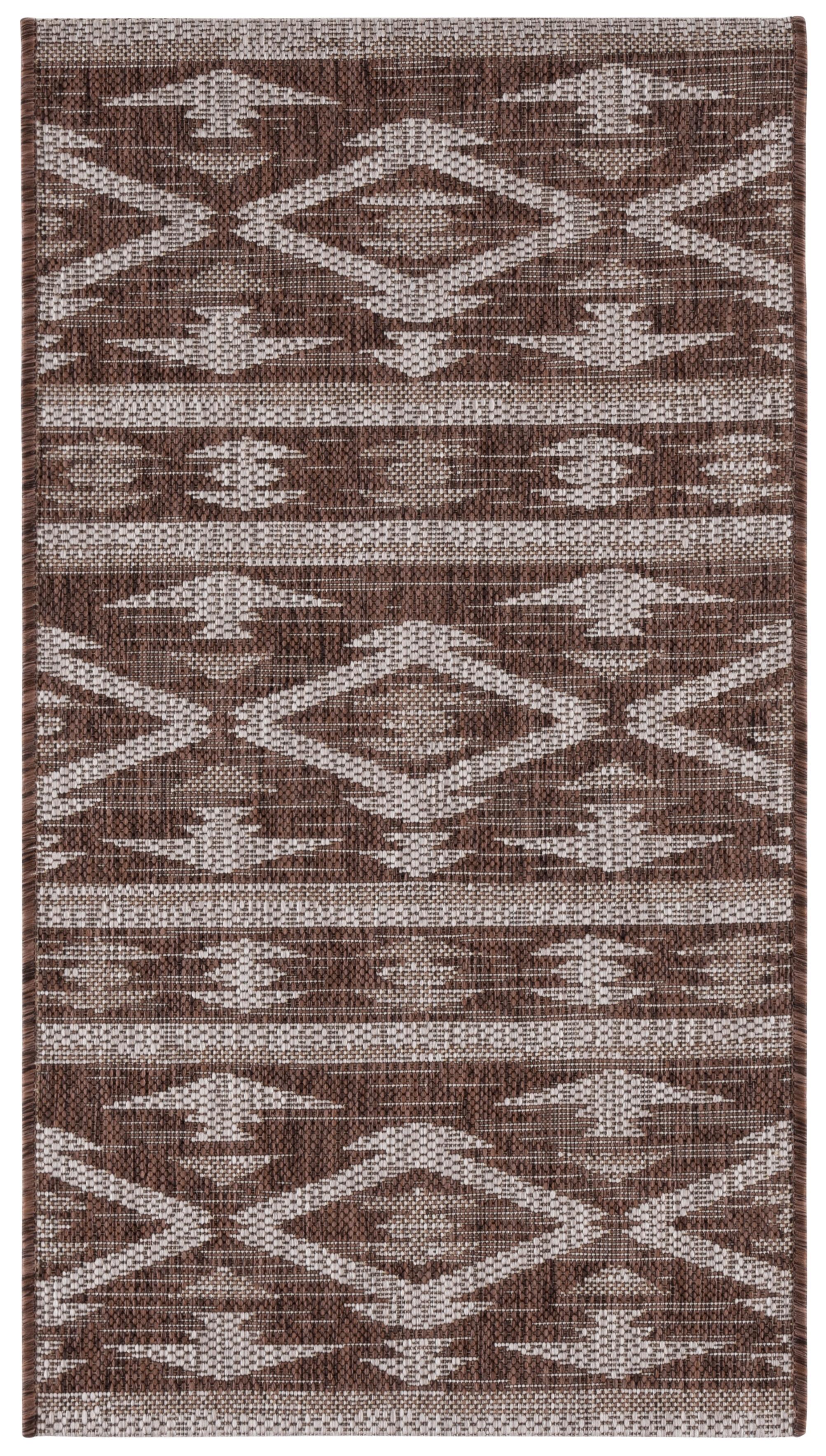 Courtyard CY8863 Power Loomed Indoor/Outdoor Accent Rug - Brown/Ivory - 2'x3'7" - Safavieh.