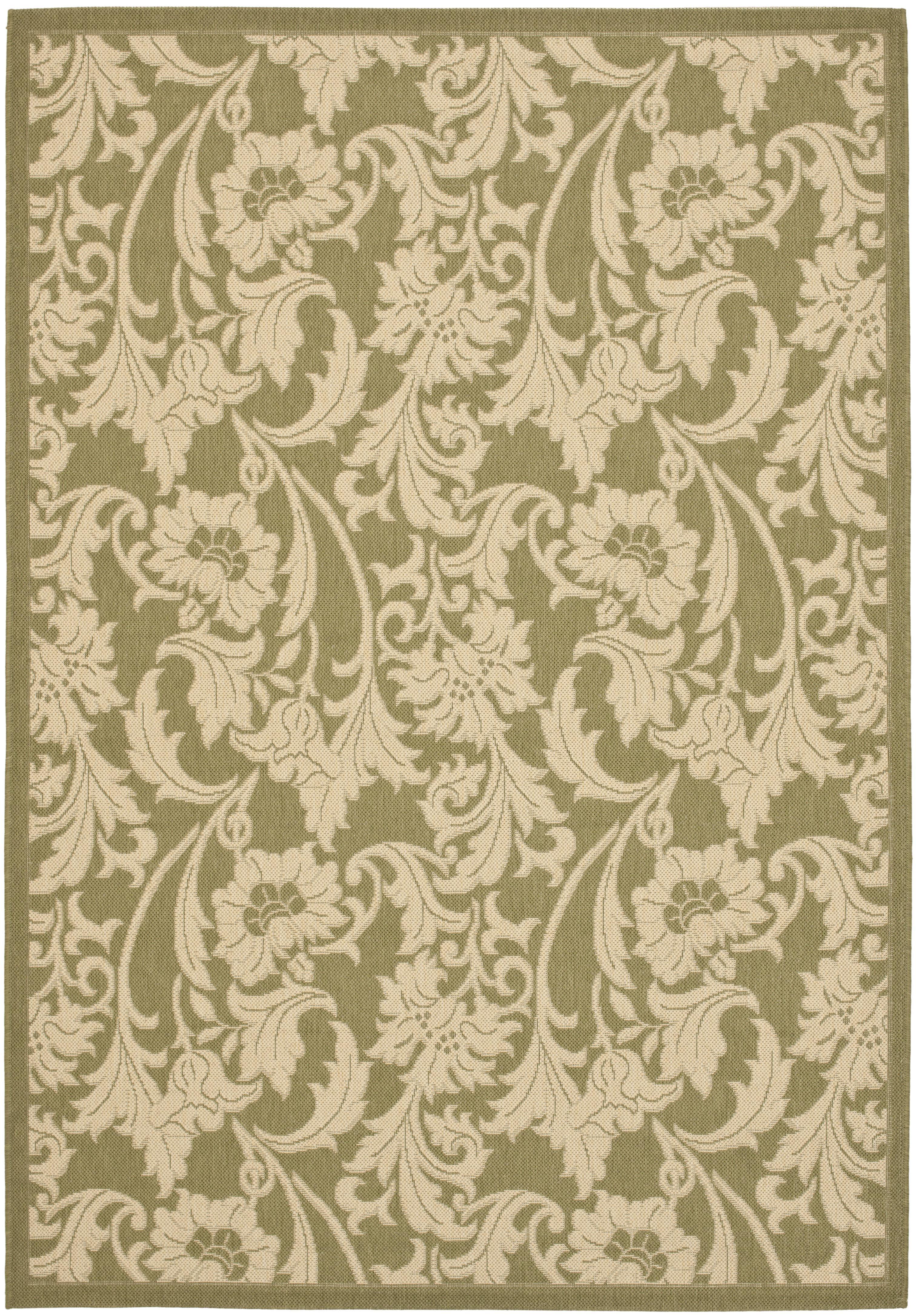 Courtyard CY6565 Power Loomed Indoor/Outdoor Accent Rug - Green/Creme - 2'7"x5' - Safavieh.