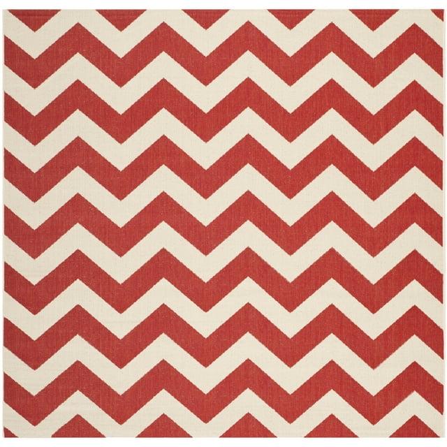Courtyard CY6244 Power Loomed Indoor and Outdoor Area Rug - Red - 4'x4' - Safavieh