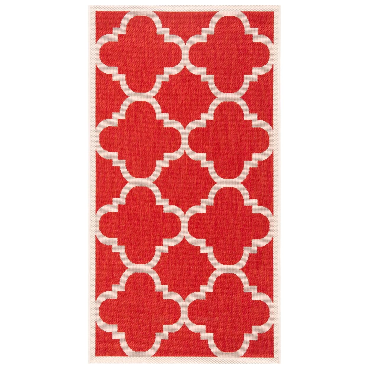 Courtyard CY6243 Power Loomed Indoor and Outdoor Accent Rug - Red - 2'7"x5' - Safavieh