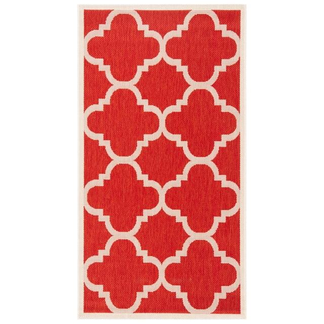 Courtyard CY6243 Power Loomed Indoor and Outdoor Accent Rug - Red - 2'7"x5' - Safavieh
