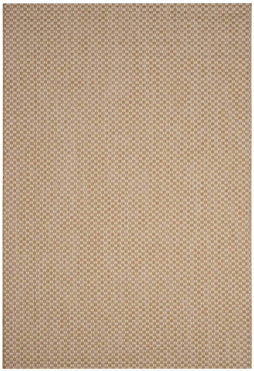 Natural Cream 47" Round Synthetic Easy-Care Area Rug