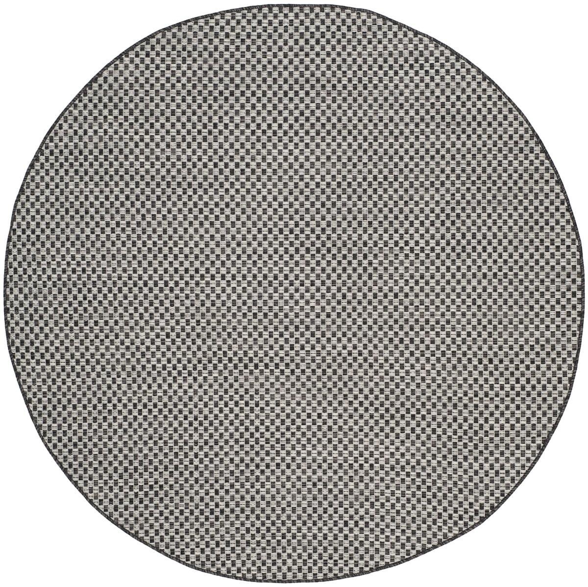 Eclipse Black 5'3" Round Synthetic Easy-Care Area Rug