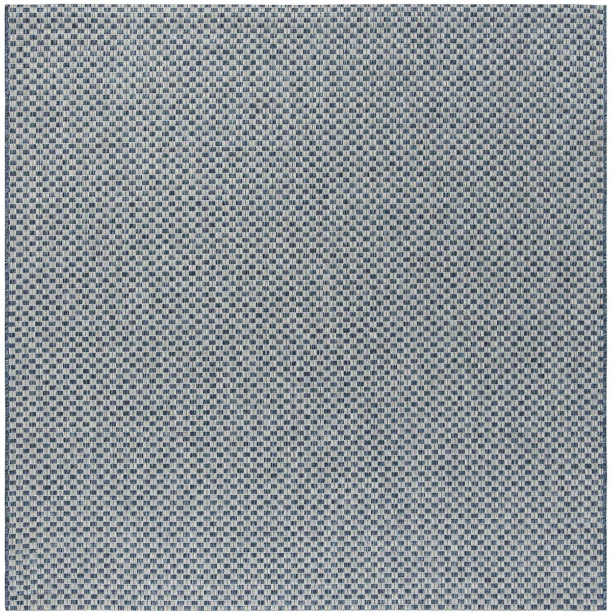 Safavieh Blue and Light Grey Square Outdoor Area Rug