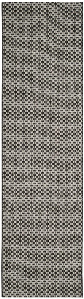 Reversible Black and Light Grey Synthetic 27'' Area Rug