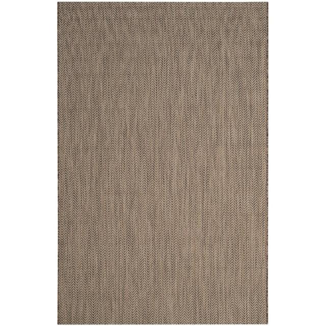 Courtyard CY8022 Power Loomed Indoor and Outdoor Area Rug - Brown/Beige - 4'x5'7" - Safavieh