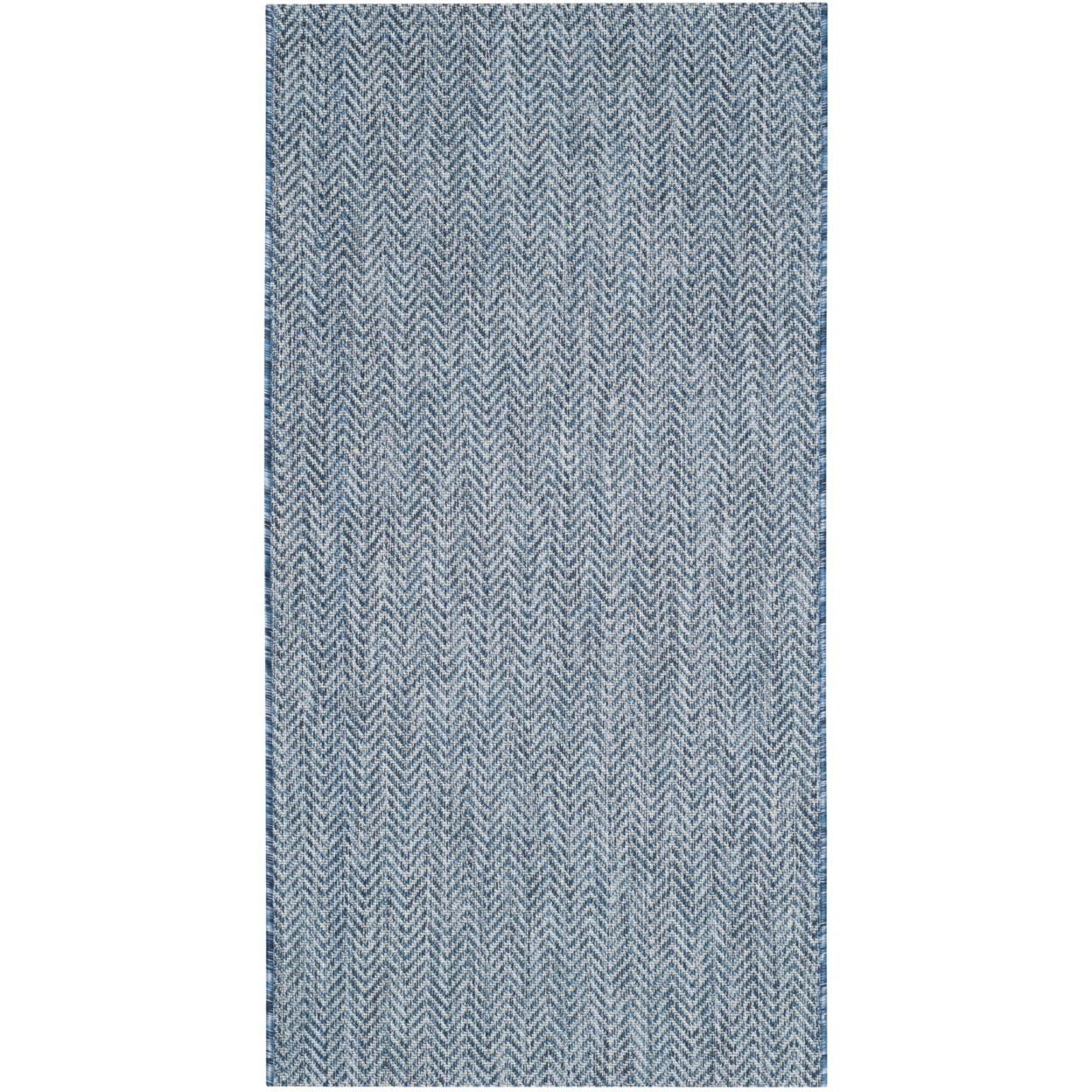 Courtyard CY8022 Power Loomed Indoor and Outdoor Accent Rug - Navy/Grey - 2'7"x5' - Safavieh