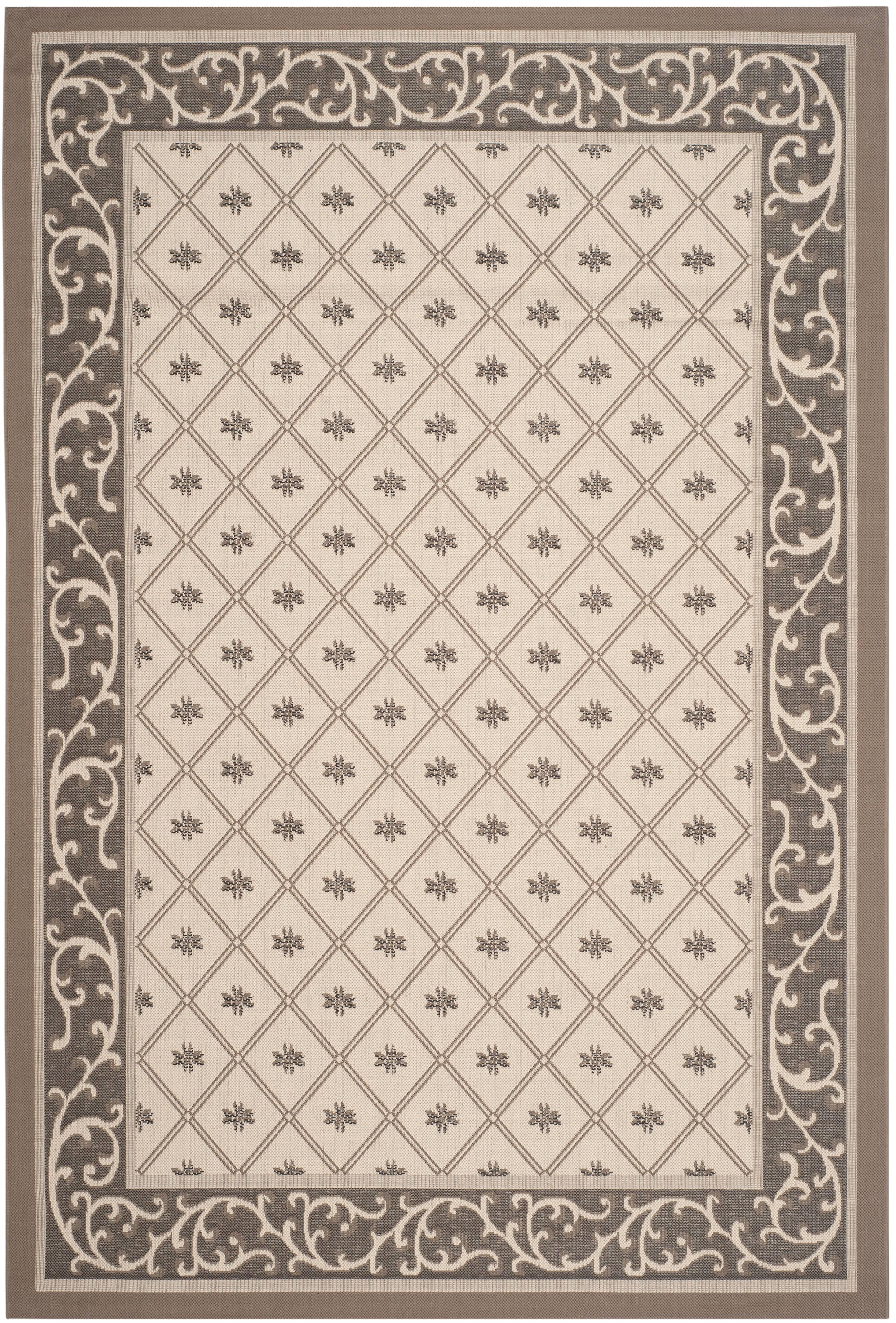 Easy-Care Beige Synthetic 5' x 7' Indoor/Outdoor Area Rug