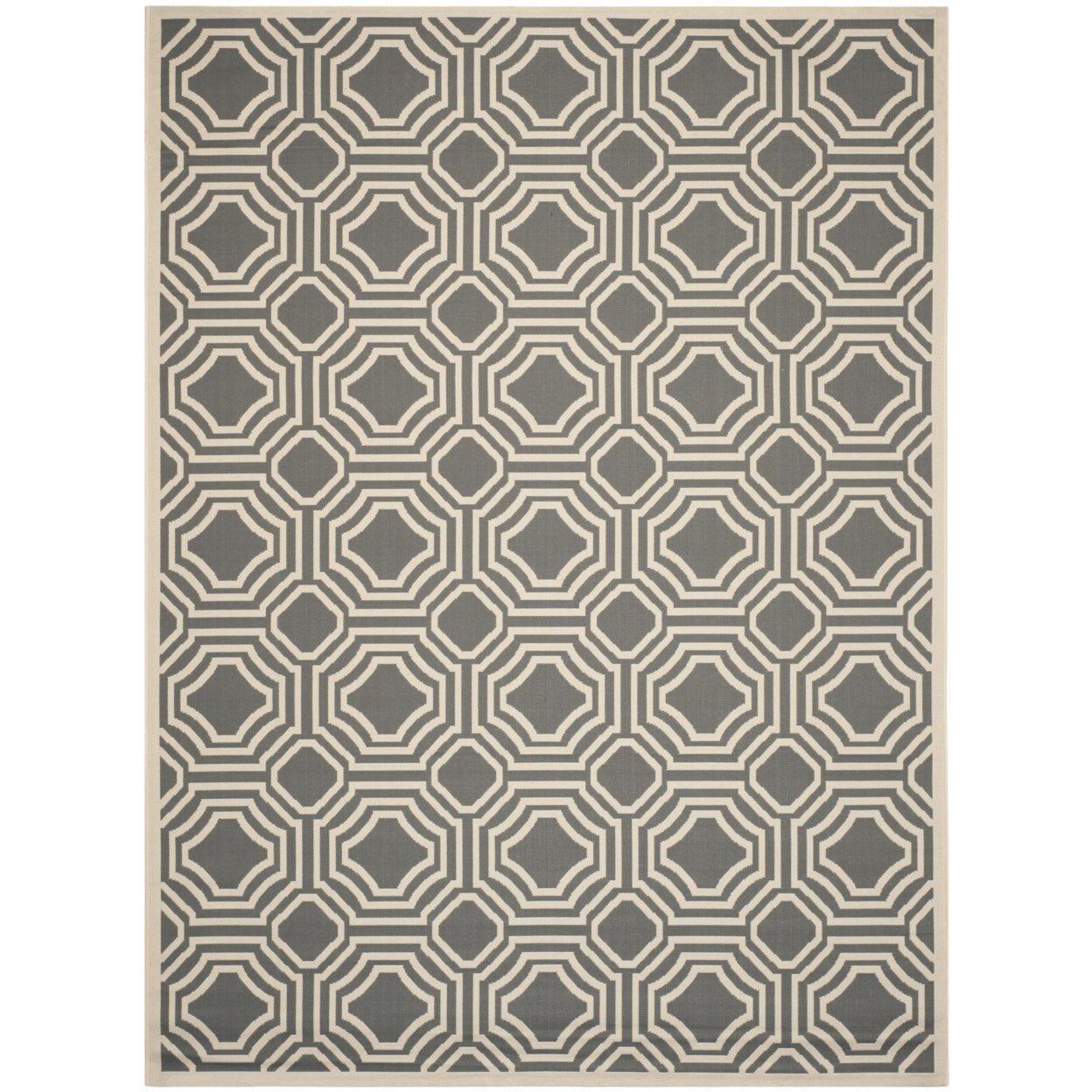 Courtyard CY6112 Power Loomed Indoor and Outdoor Accent Rug - Anthracite/Beige - 2'7"x5' - Safavieh