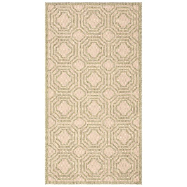 Courtyard CY6112 Power Loomed Indoor and Outdoor Accent Rug - Beige/Sweet Pea - 2'7"x5' - Safavieh