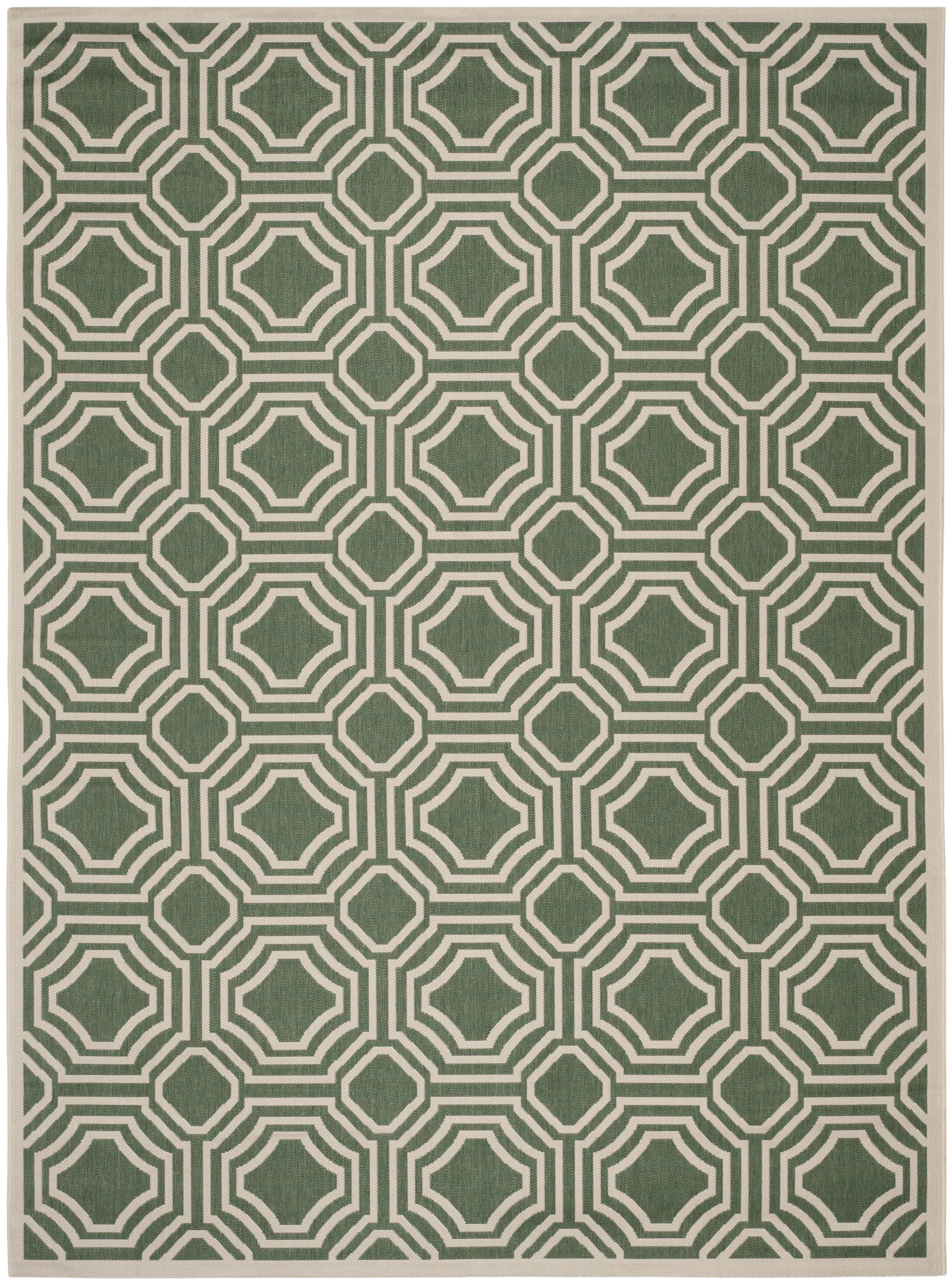 Greenwich Easy-Care Dark Green & Beige 9' x 12' Outdoor Rug