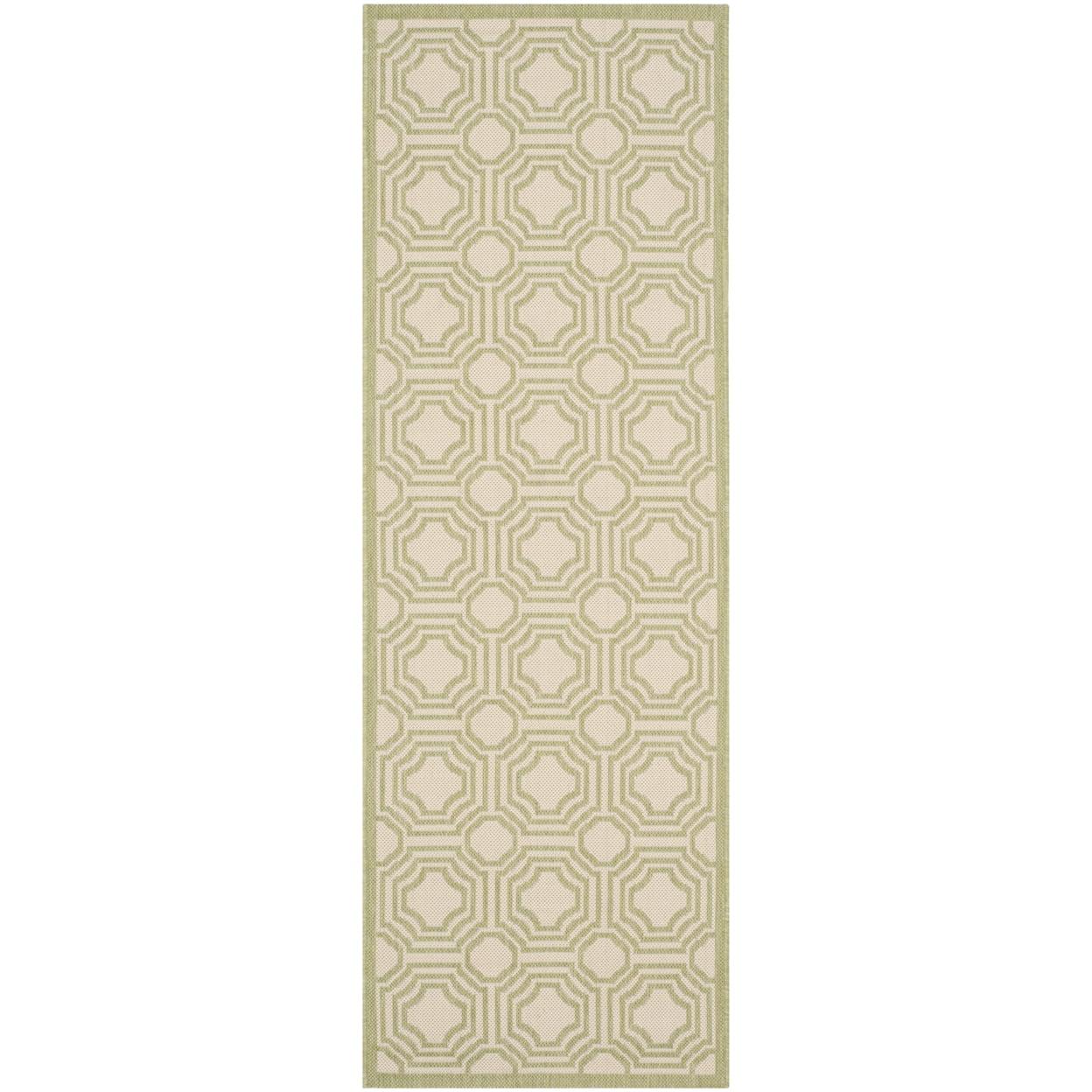 Courtyard CY6112 Power Loomed Indoor and Outdoor Runner Rug - Beige/Sweet Pea - 2'3"x6'7" - Safavieh