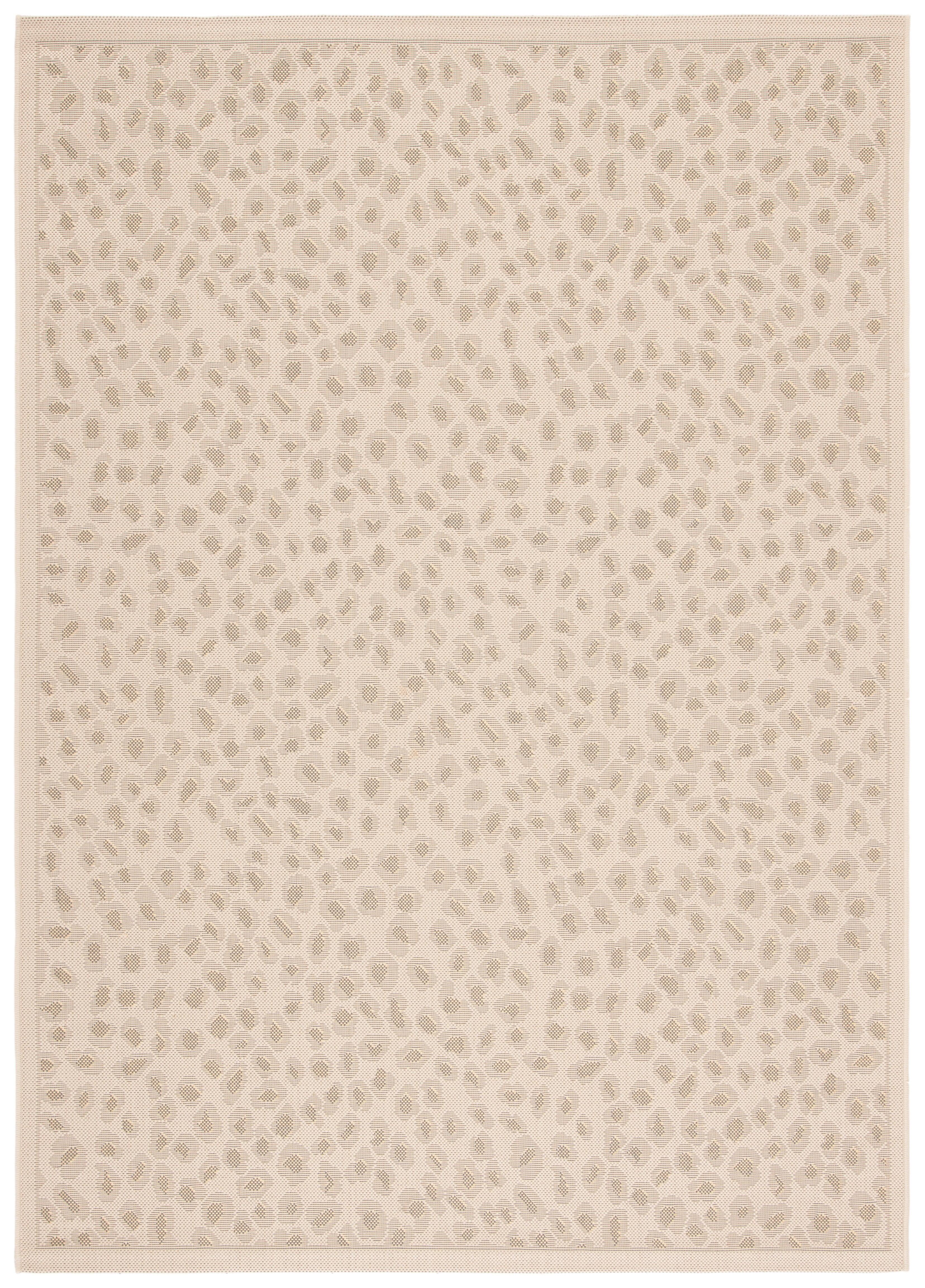 Beige and Gold Rectangular Synthetic Indoor/Outdoor Rug 8' x 10'