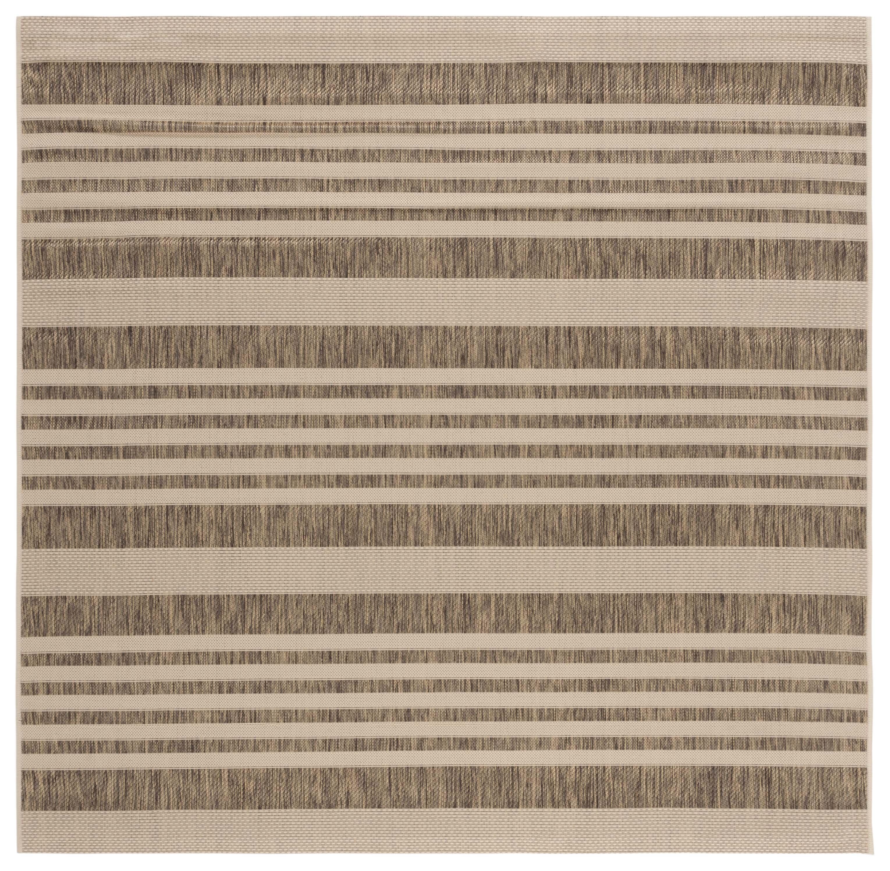 Courtyard CY6062 Power Loomed Indoor/Outdoor Area Rug - Brown/Bone - 5'3"x5'3" - Safavieh.