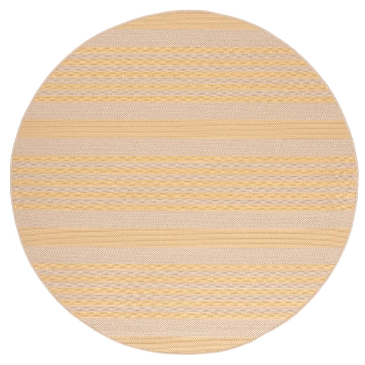 Courtyard CY6062 Power Loomed Indoor and Outdoor Indoor and Outdoor Area Rug - Gold/Beige - 6' round - Safavieh.