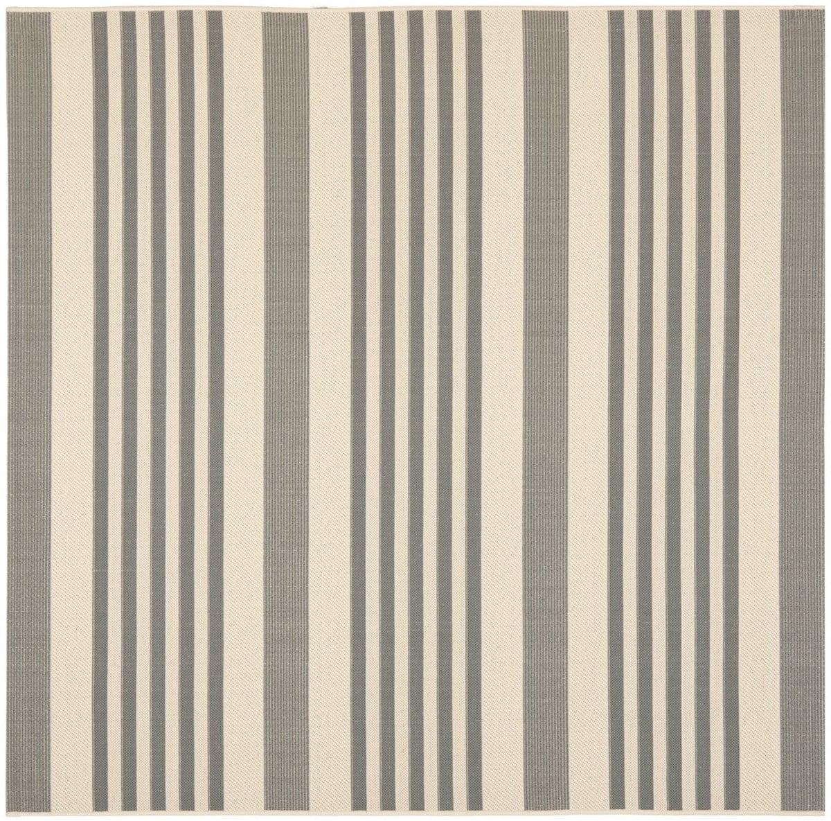 Courtyard CY6062 Power Loomed Indoor/Outdoor Area Rug - Grey/Bone - 5'3"x5'3" - Safavieh.
