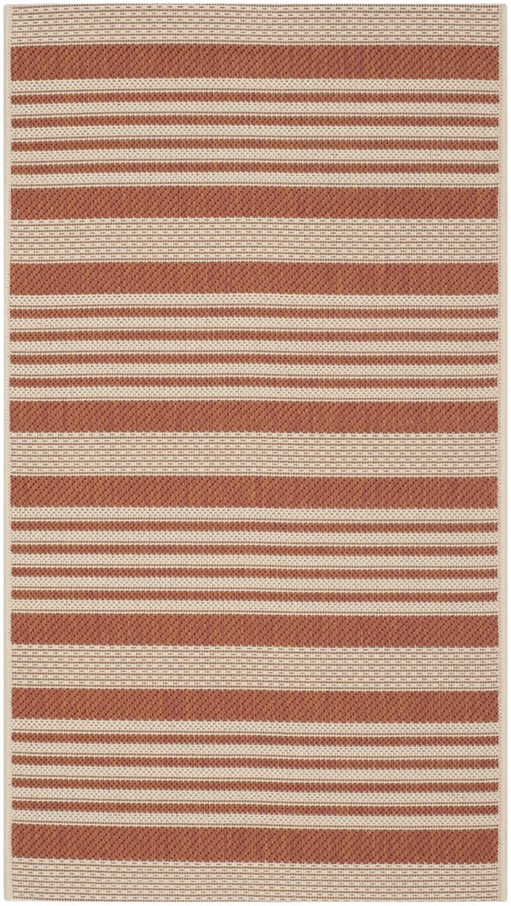 Courtyard CY6062 Power Loomed Indoor/Outdoor Accent Rug - Terracotta/Beige - 2'7"x5' - Safavieh.