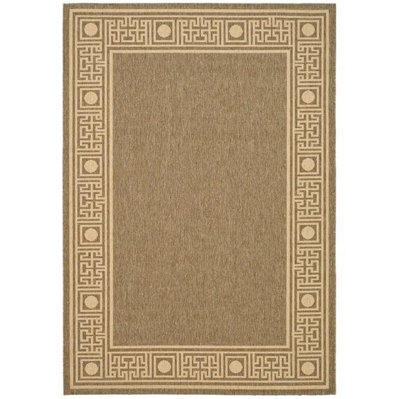 Courtyard CY5143 Power Loomed Indoor and Outdoor Area Rug - Dark Beig/Beige - 4'x5'7" - Safavieh