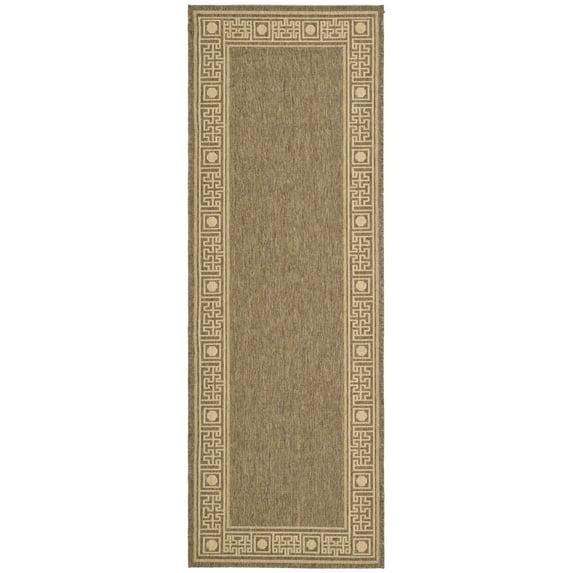 Courtyard CY5143 Power Loomed Indoor and Outdoor Runner Rug - Dark Beig/Beige - 2'7"x8'2" - Safavieh