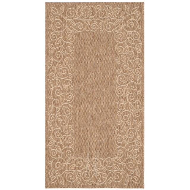 SAFAVIEH Courtyard Chole Bordered Indoor/Outdoor Area Rug, Dark Beige/Beige, 2'7" x 5'