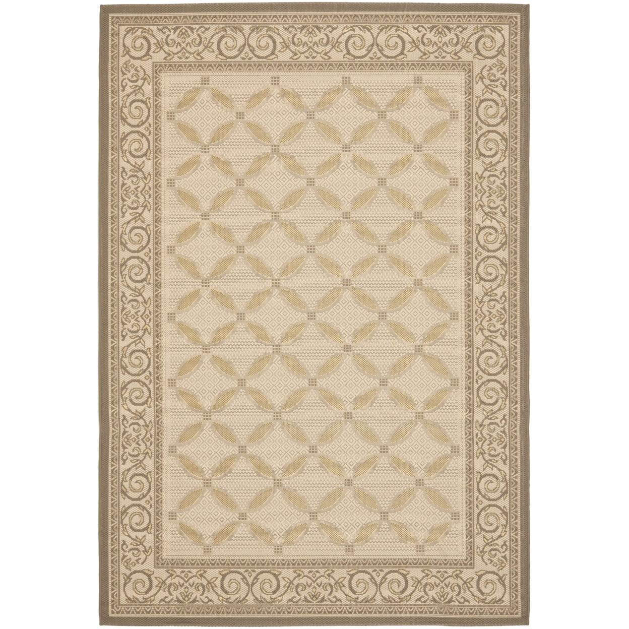 Courtyard CY7107 Power Loomed Indoor/Outdoor Area Rug - Dark Beig/Beige - 5'3"x7'7" - Safavieh.