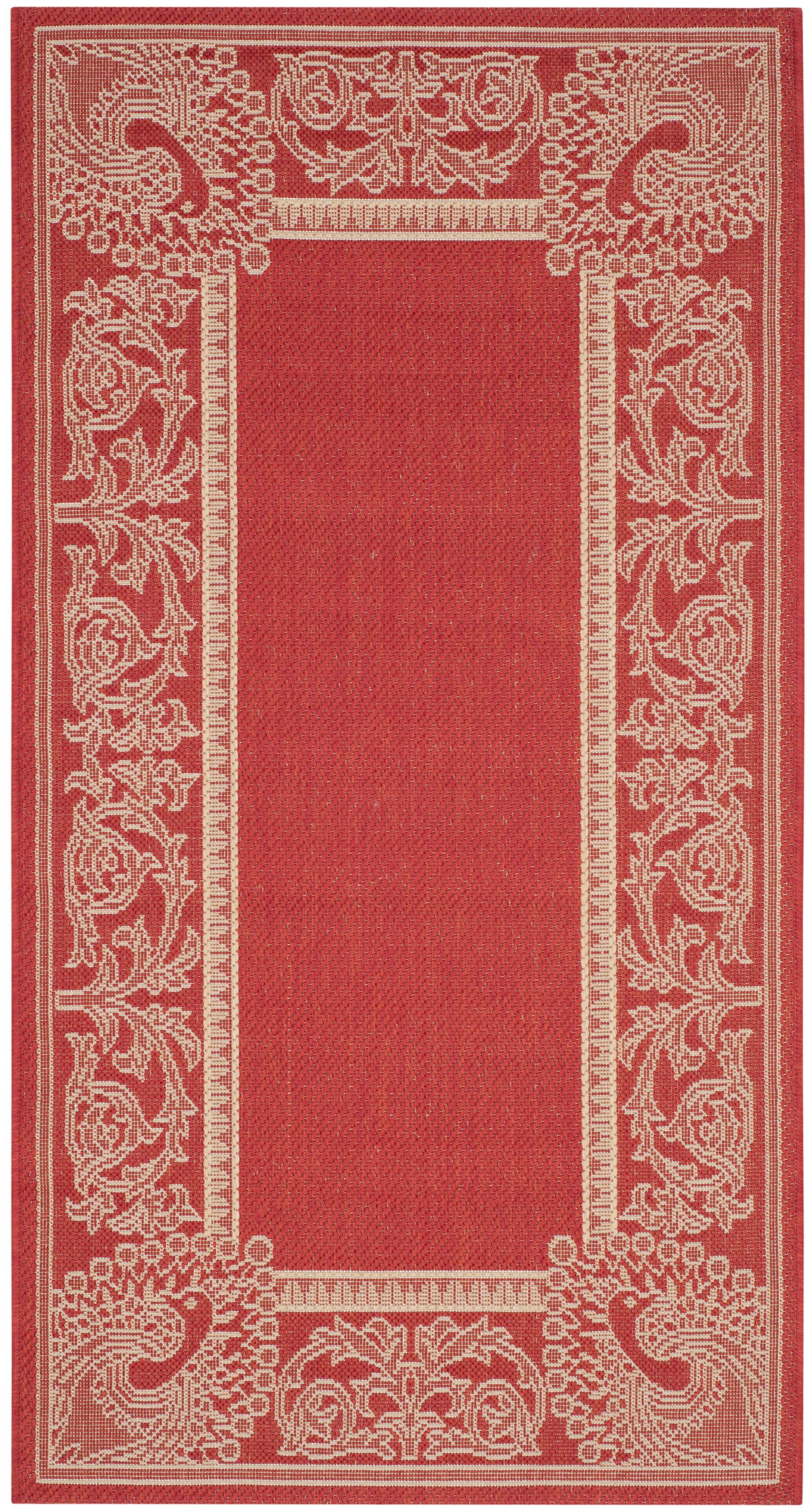 Courtyard CY2965 Power Loomed Indoor/Outdoor Accent Rug - Red/Natural - 2'x3'7" - Safavieh.