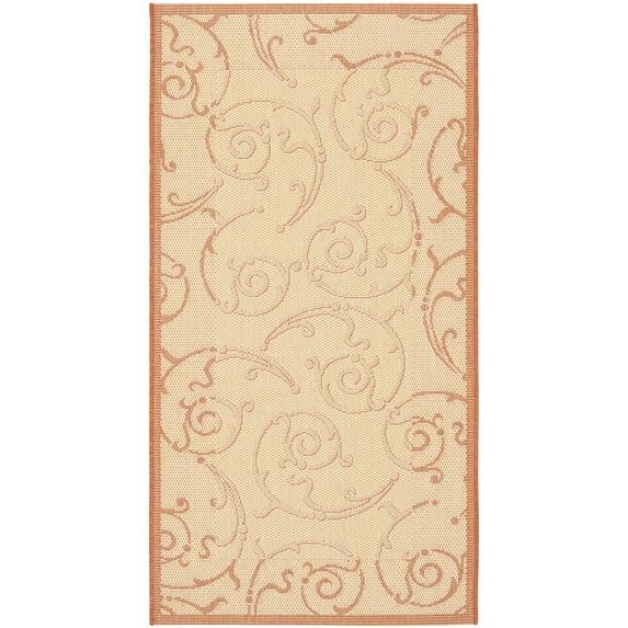 Courtyard CY2665 Power Loomed Indoor and Outdoor Accent Rug - Natural/Terra - 2'x3'7" - Safavieh
