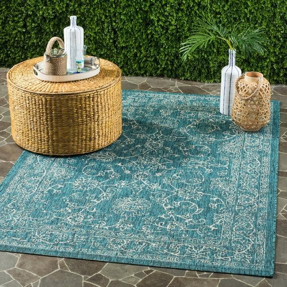 Courtyard CY8680 Power Loomed Indoor and Outdoor Area Rug - Turquoise - 9'x12' - Safavieh