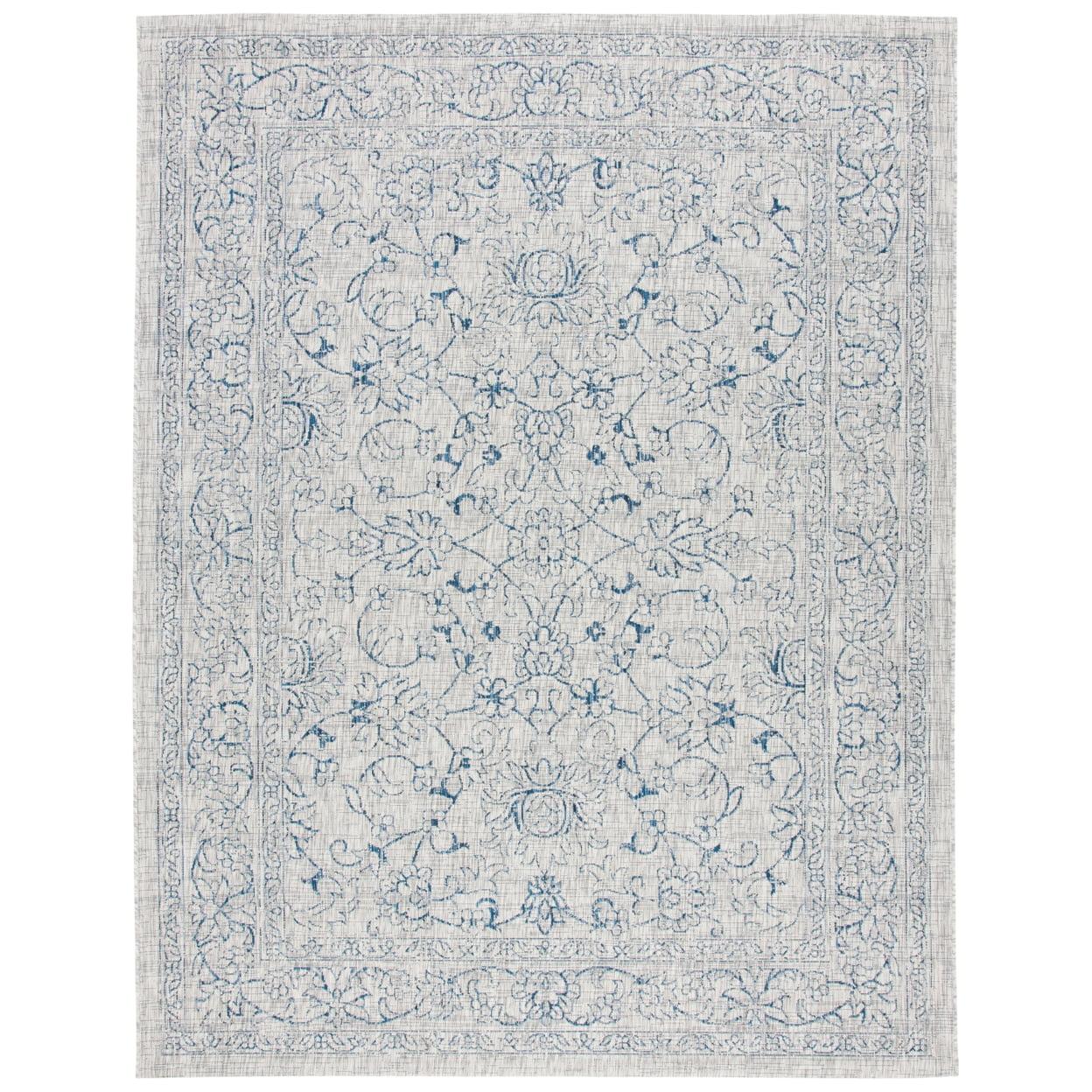 Turquoise Rectangular 8' x 10' Synthetic Non-Slip Area Rug