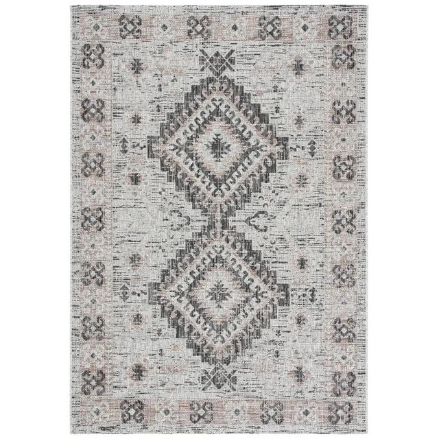 Courtyard CY8546 Power Loomed Indoor and Outdoor Area Rug - Light Grey/Light Beige - 6'7"x9'6" - Safavieh
