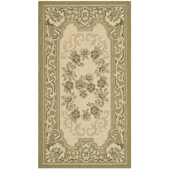 Courtyard CY7208 Power Loomed Indoor/Outdoor Accent Rug - Cream/Green - 2'x3'7" - Safavieh.