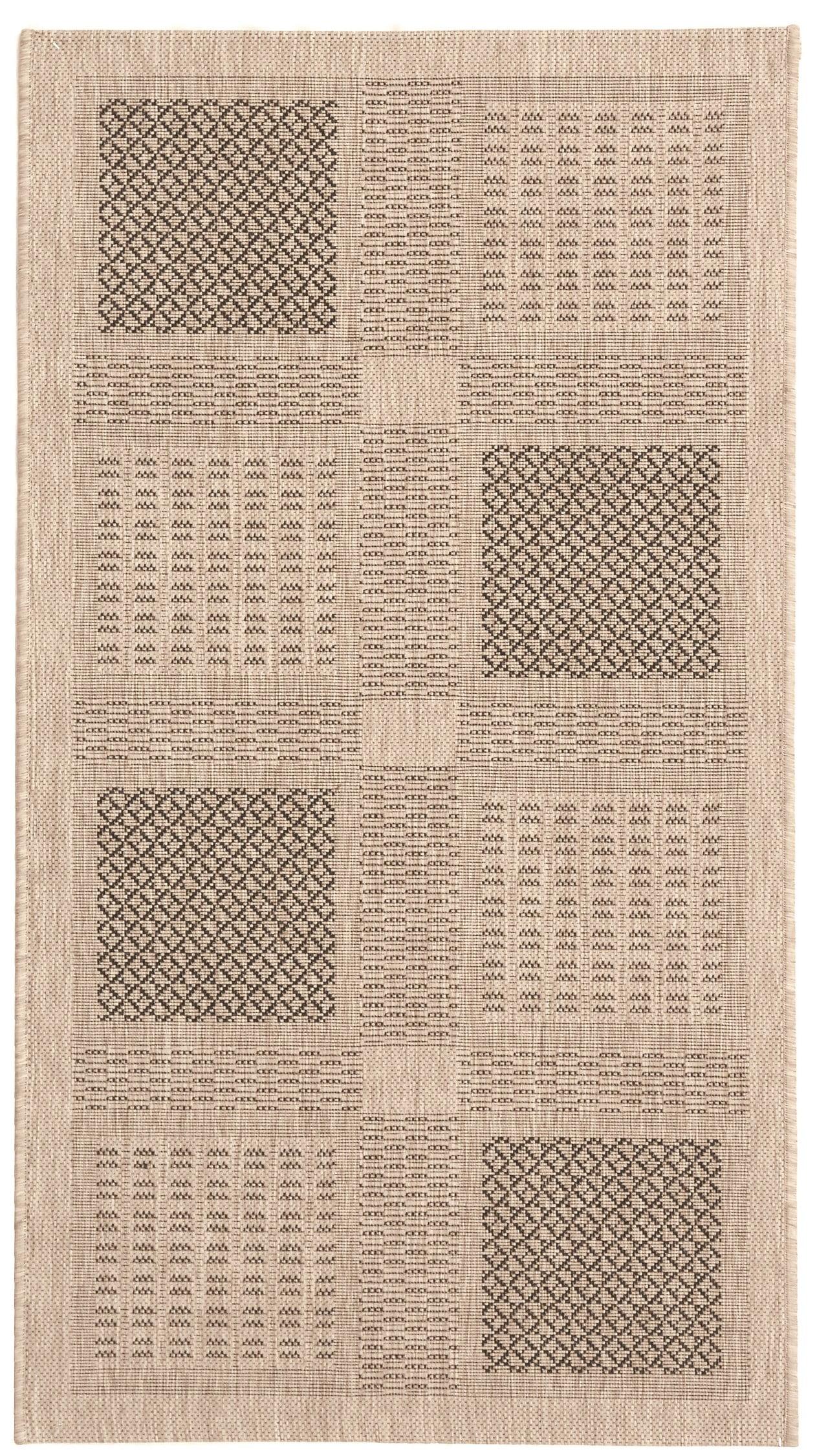 Gray Flat Woven Reversible Synthetic Rectangular Rug 60" x 32"