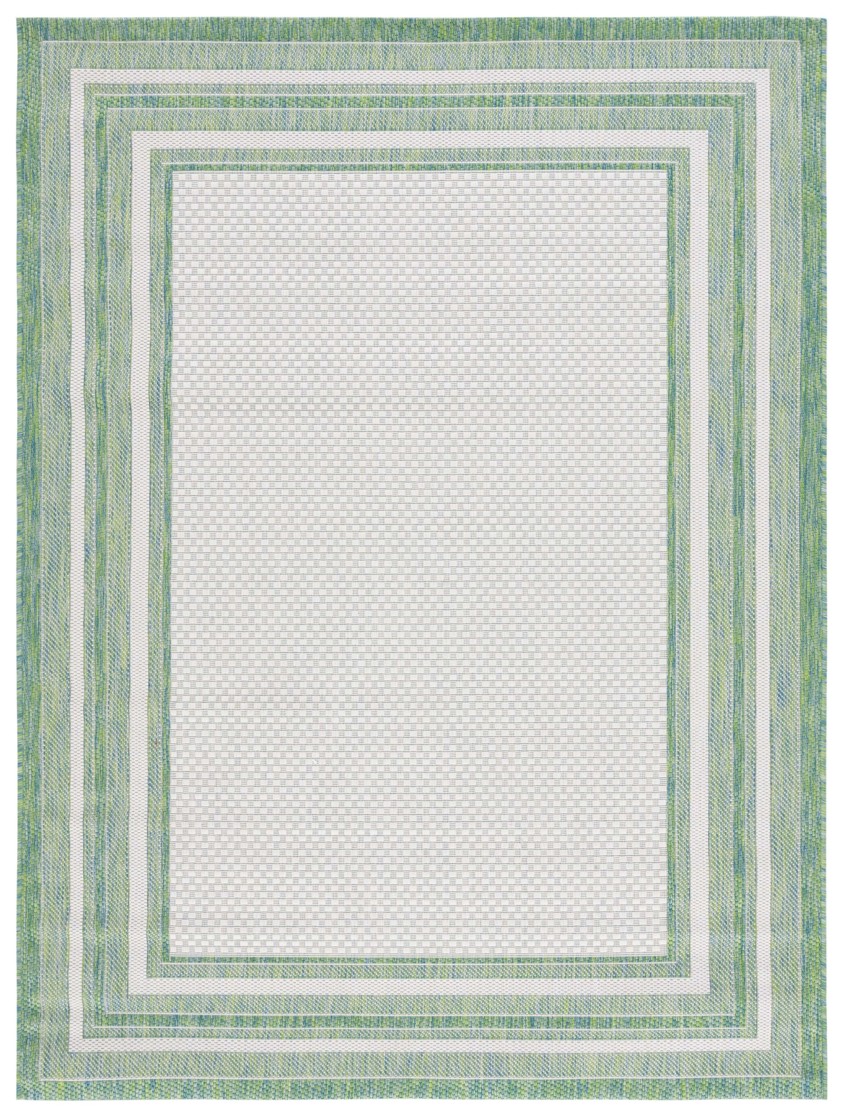 Courtyard CY8475 Power Loomed Indoor and Outdoor Area Rug - Ivory/Green - 5'3"x7'7" - Safavieh
