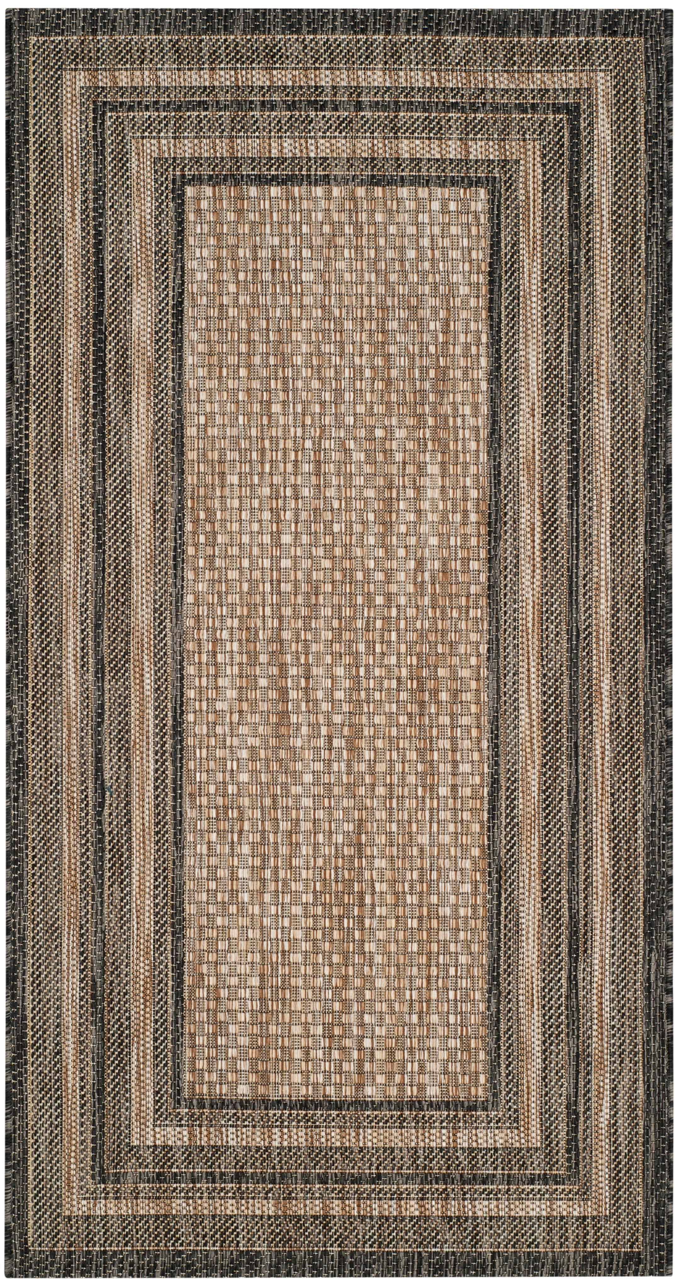 Natural Black Flat Woven Synthetic 31" Rectangular Area Rug