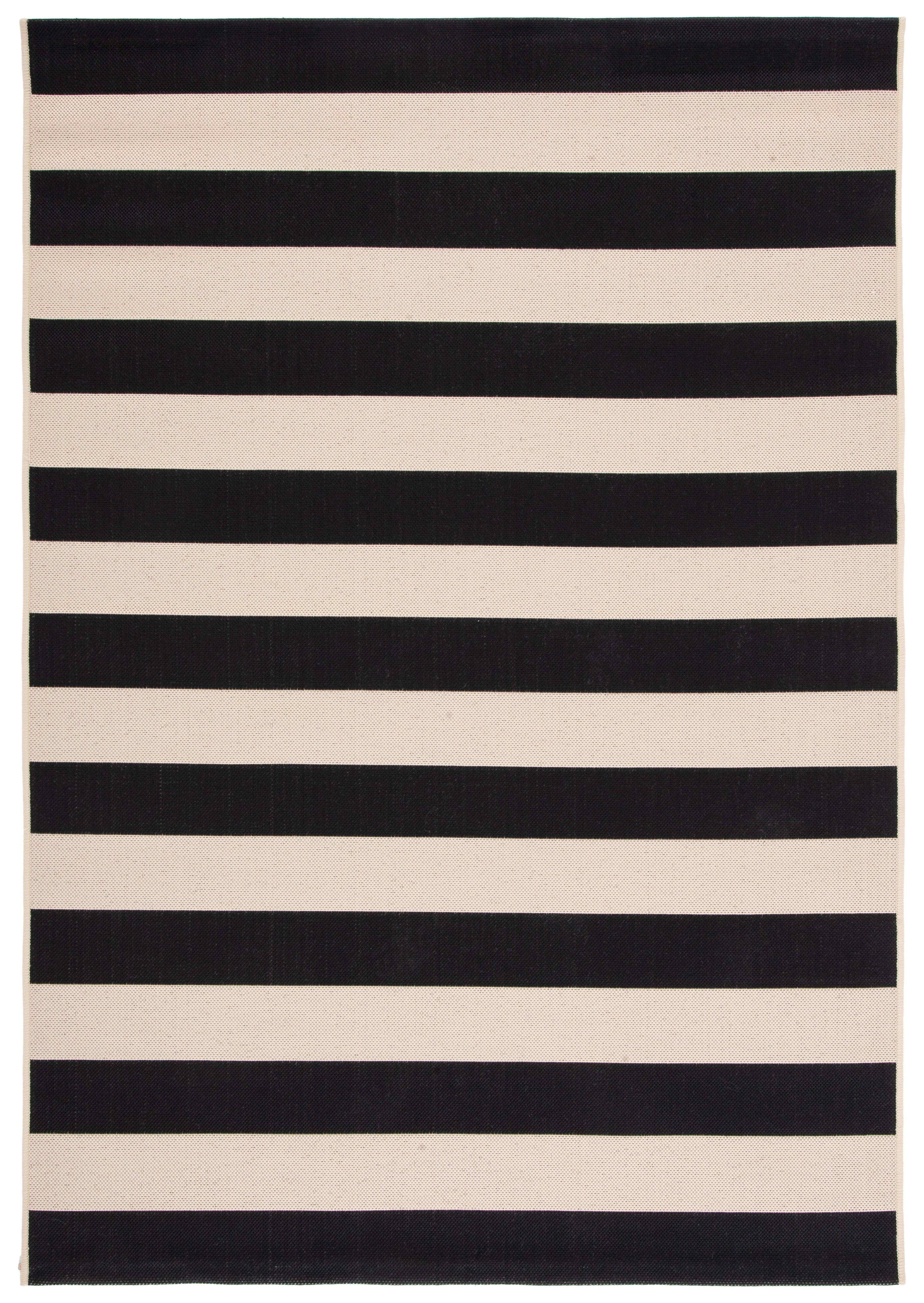 Courtyard CY6812 Power Loomed Indoor/Outdoor Area Rug - Beige/Black - 5'3"x7'7" - Safavieh.