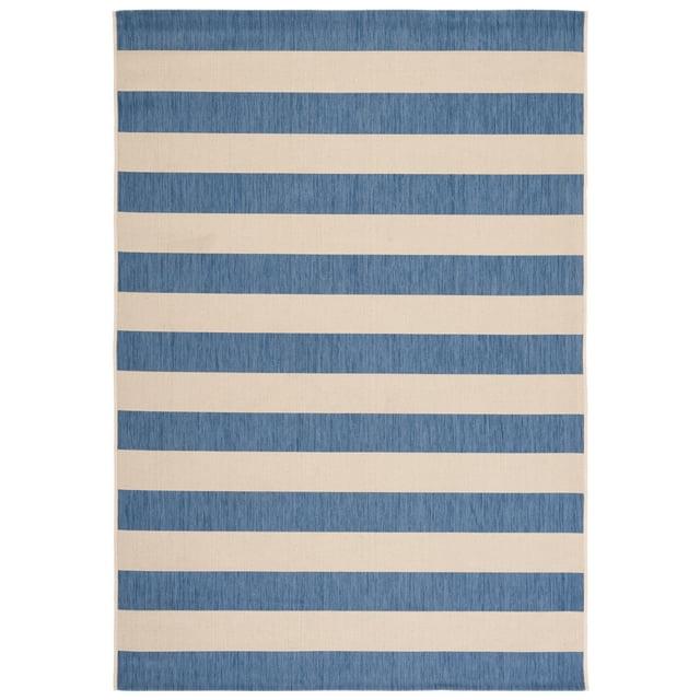 Courtyard CY6812 Power Loomed Indoor/Outdoor Area Rug - Beige/Blue - 4'x5'7" - Safavieh.