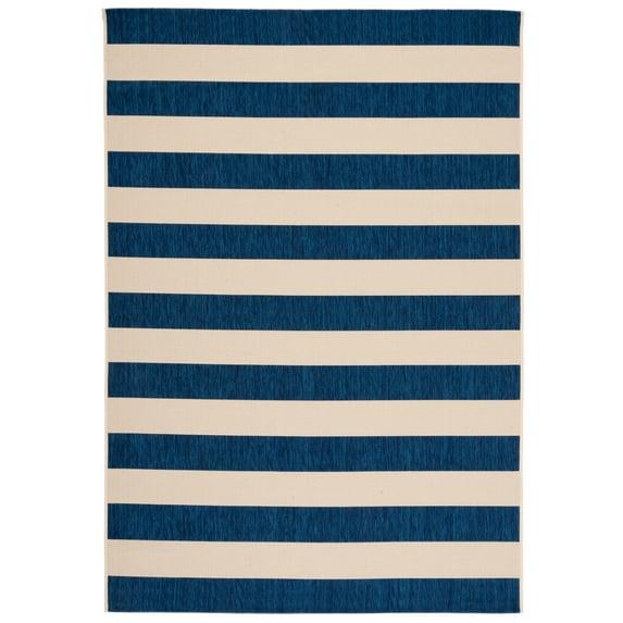 Courtyard CY6812 Power Loomed Indoor/Outdoor Area Rug - Beige/Navy - 8'9"x11'9" - Safavieh.