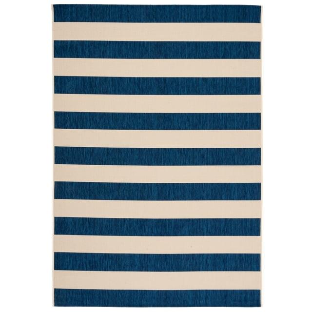 Courtyard CY6812 Power Loomed Indoor/Outdoor Area Rug - Beige/Navy - 8'9"x11'9" - Safavieh.