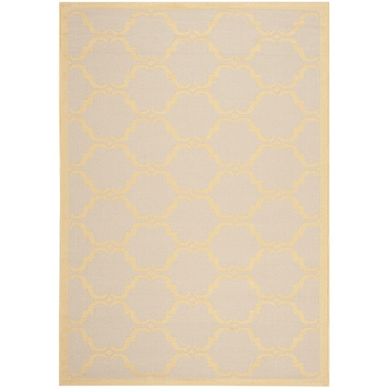 Golden Bliss 59"x84" Synthetic Flat-Woven Reversible Outdoor Rug