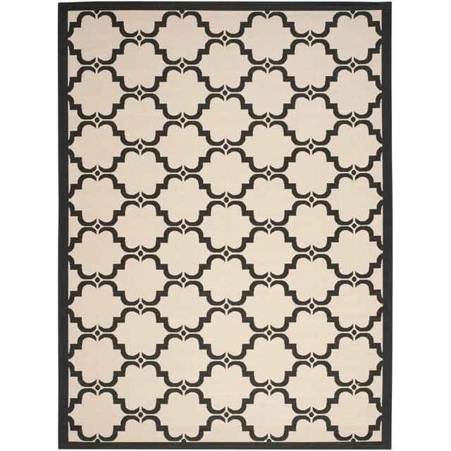 SAFAVIEH Courtyard Estelle Geometric Indoor/Outdoor Area Rug, 8' x 11', Beige/Black