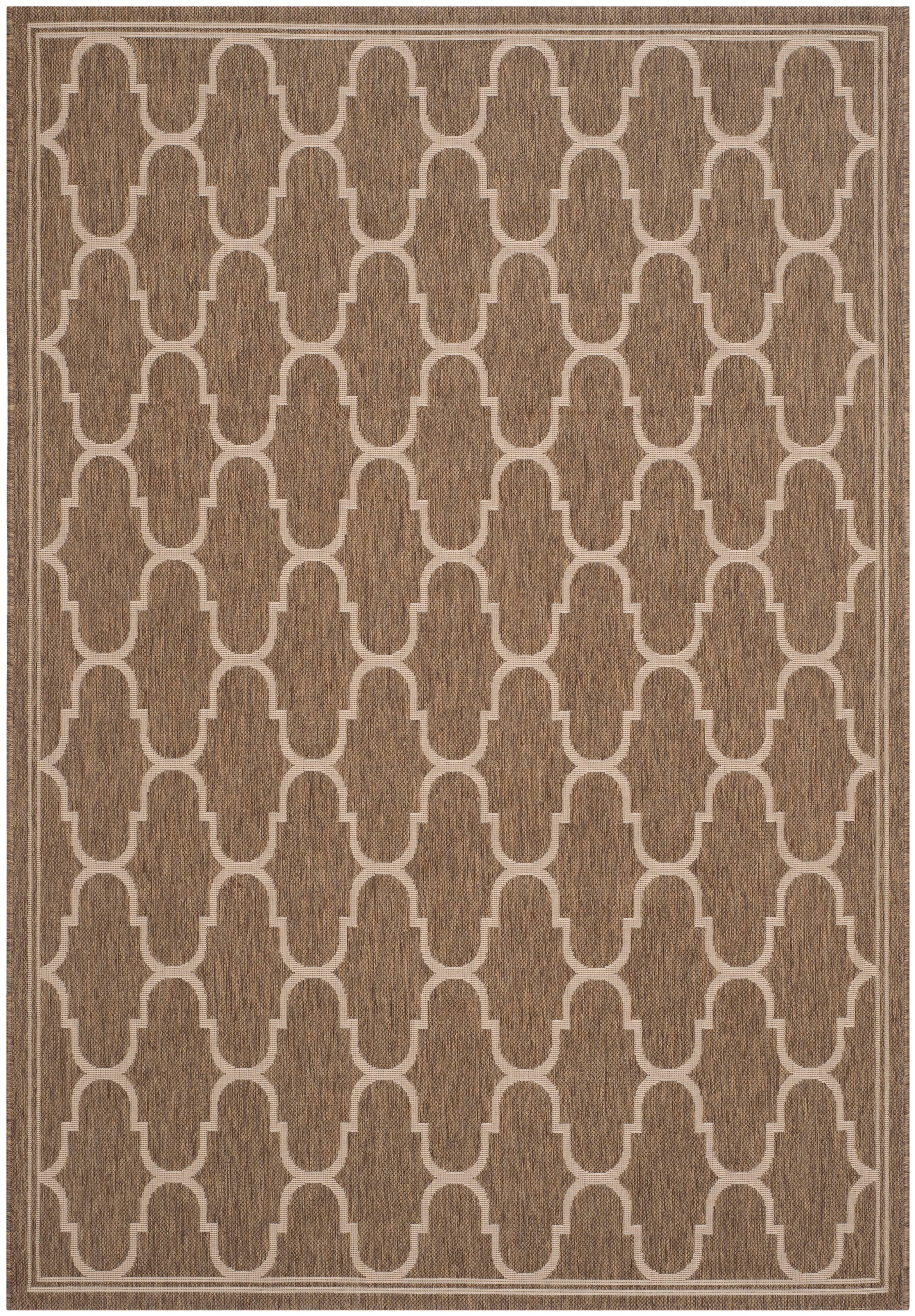 Courtyard CY6016 Power Loomed Indoor and Outdoor Area Rug - Brown/Beige - 8'x11' - Safavieh