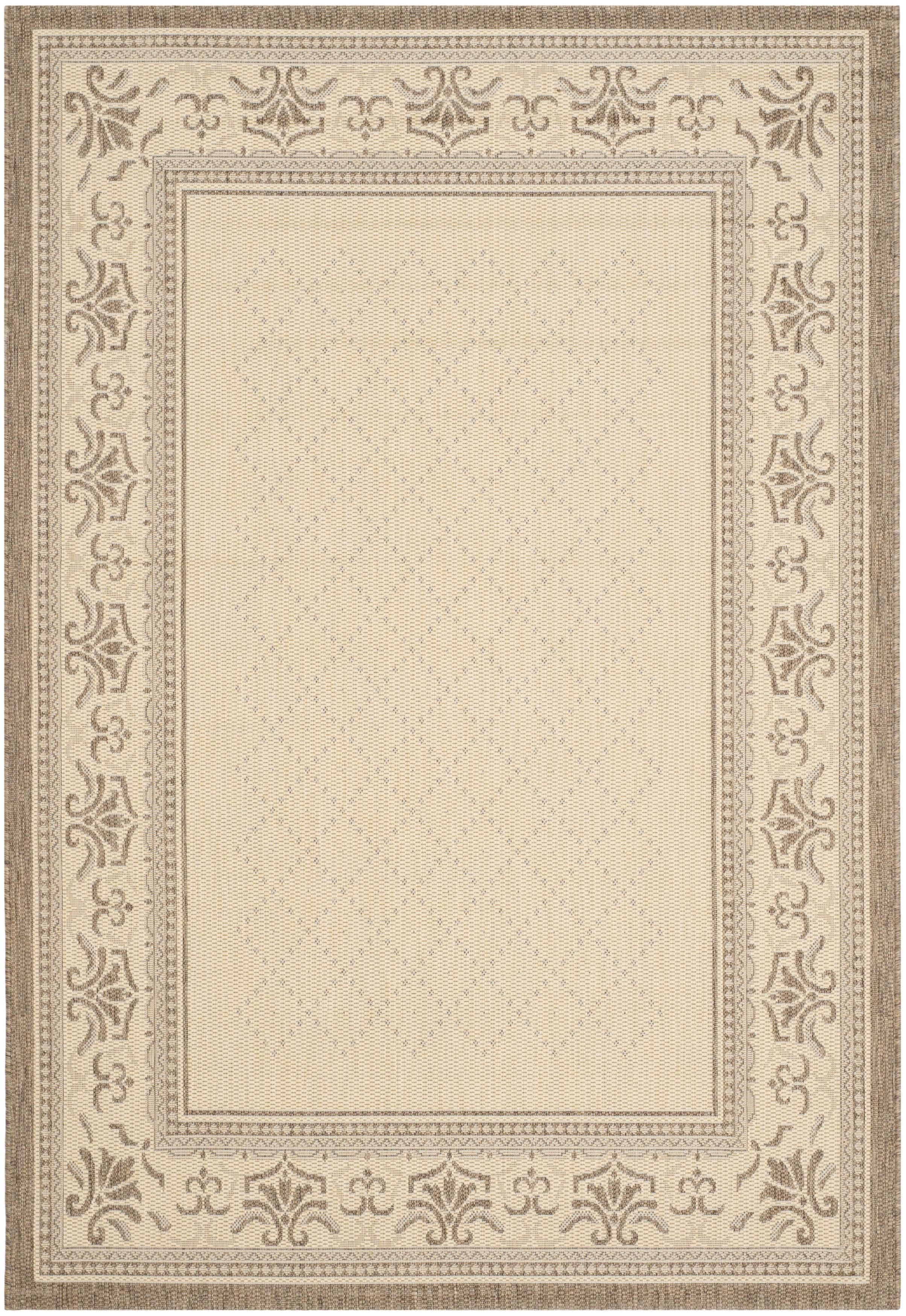 SAFAVIEH Courtyard Eva Oriental Indoor/Outdoor Area Rug, Natural/Brown, 6'7" x 9'6"