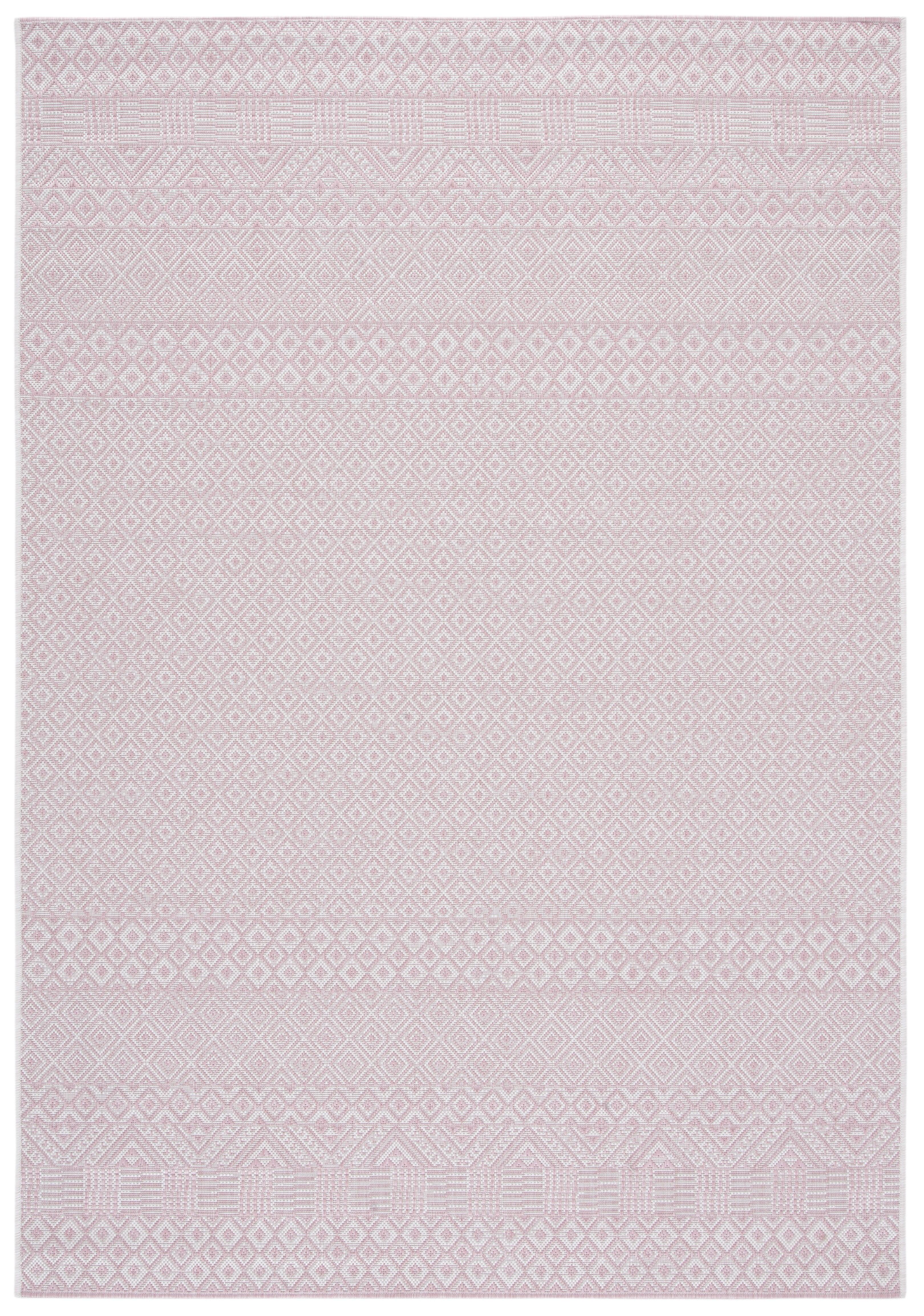 Courtyard CY8235 Power Loomed Indoor and Outdoor Accent Rug - Ivory/Soft Pink - 2'x3'7" - Safavieh